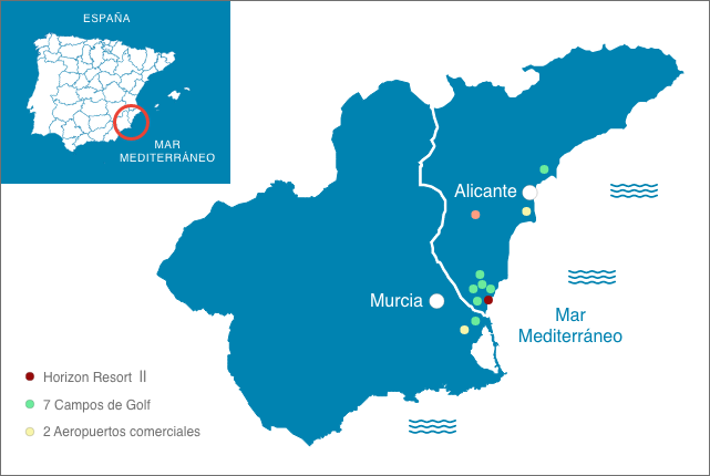 Mapa de situación de la promoción en la Costa Blanca: Nature Resort